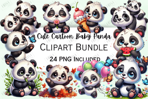 Download Cute Cartoon Baby Panda Clipart - Baby panda Collection