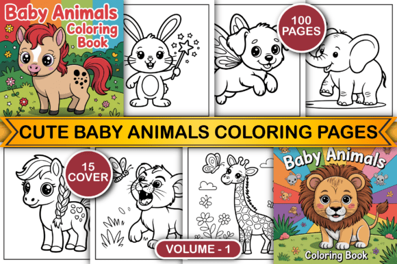 Download Baby Animals Coloring Pages for Kids V-1 - Premium Bundle