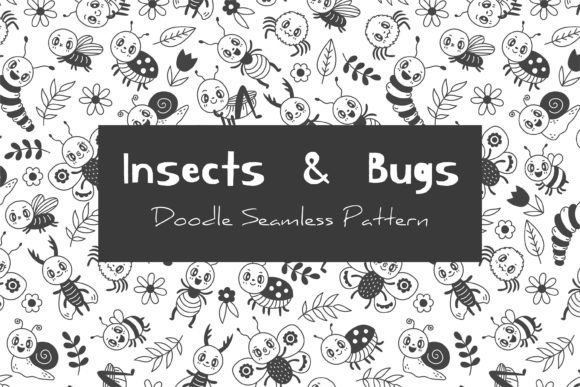 Download Insects and Bugs Doodle Seamless Pattern - Premium Bundle