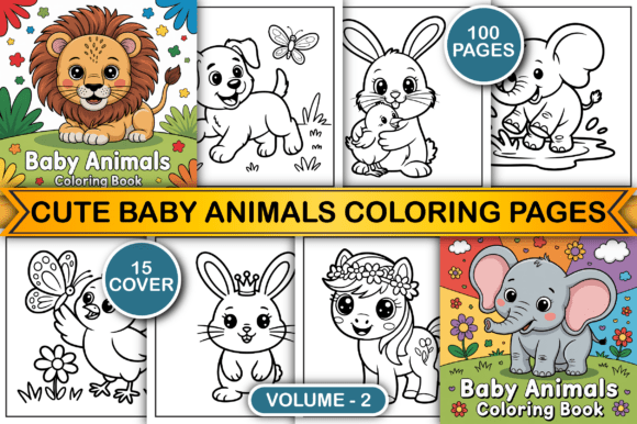 Download Baby Animals Coloring Pages for Kids V-2 - Premium Resources