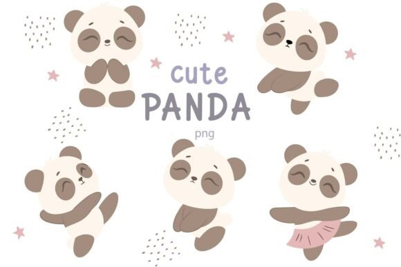 Download Cute Baby Panda Clipart Set - Baby panda Collection