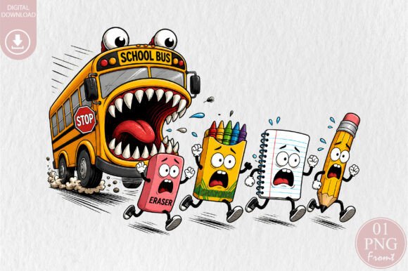 Download Funny Back to School PNG, Monster School - Premium Resources