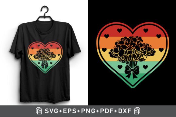 Download Retro Sunset Heart with Rose Clipart - Rose clipart Collection