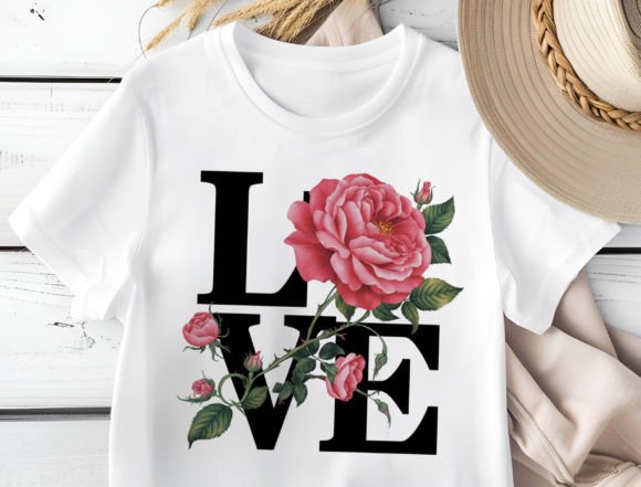 Download Love Rose Flower Png, Floral Typography - Premium Resources