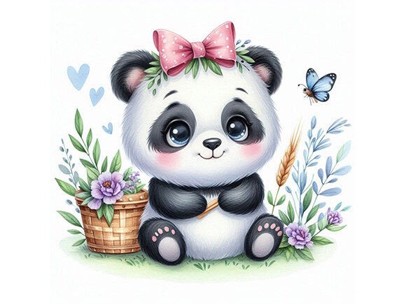 Download Cute Watercolor Baby Panda - Baby panda Collection