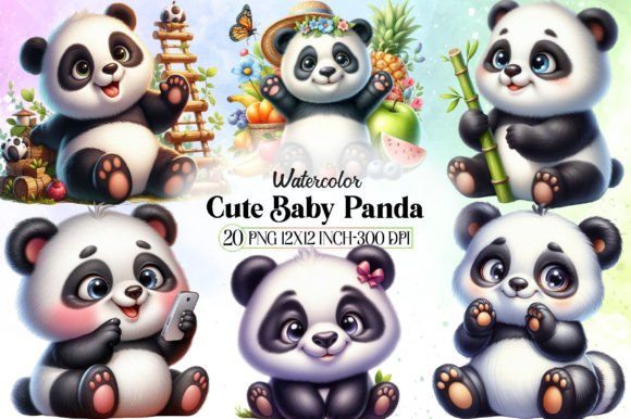 Download Cute Baby Panda Sublimation Clipart - Baby panda Collection