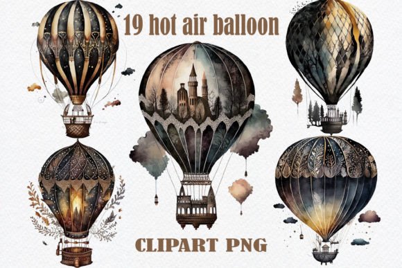 Download Dark Academia Hot Air Balloon Clipart - Premium Resources